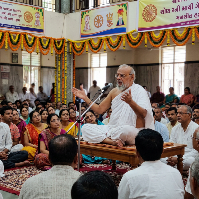 Maharaj Saheb delivering a discourse